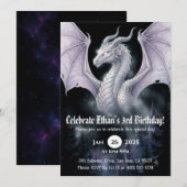 Drache Wasserfarbe Geburtstag Einladung (Vorne/Hinten)