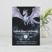 Drache Wasserfarbe Geburtstag Einladung (Stehend Vorderseite)