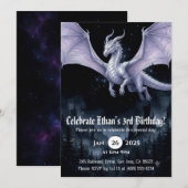 Drache Wasserfarbe Geburtstag Einladung (Vorne/Hinten)