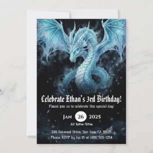 Drache Wasserfarbe Geburtstag Einladung
