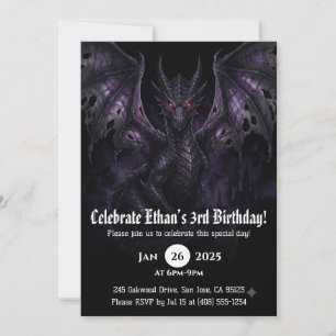 Drache Wasserfarbe Geburtstag Einladung