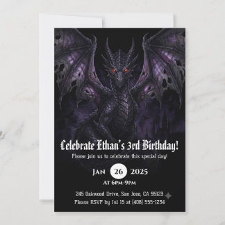 Drache Wasserfarbe Geburtstag Einladung