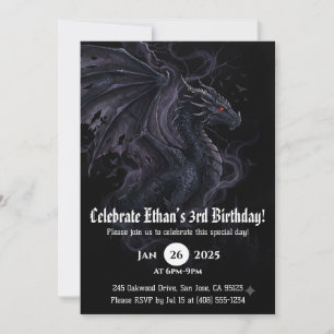 Drache Wasserfarbe Geburtstag Einladung