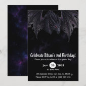 Drache Wasserfarbe Geburtstag Einladung (Vorne/Hinten)
