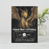 Drache Wasserfarbe Geburtstag Einladung (Stehend Vorderseite)