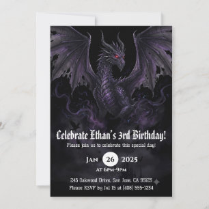 Drache Wasserfarbe Geburtstag Einladung