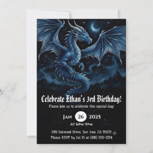 Drache Wasserfarbe Geburtstag Einladung