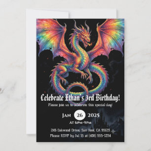 Drache Wasserfarbe Geburtstag Einladung