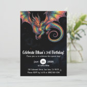 Drache Wasserfarbe Geburtstag Einladung (Stehend Vorderseite)