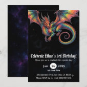 Drache Wasserfarbe Geburtstag Einladung (Vorne/Hinten)
