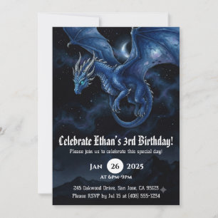 Drache Wasserfarbe Geburtstag Einladung