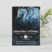 Drache Wasserfarbe Geburtstag Einladung (Stehend Vorderseite)