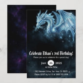 Drache Wasserfarbe Geburtstag Einladung (Vorne/Hinten)