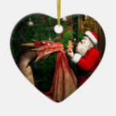 Drache-Weihnachten Keramik Ornament (Vorne)