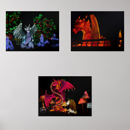Drache: Wild, majestätisch und illuminiert Bilderwand Sets