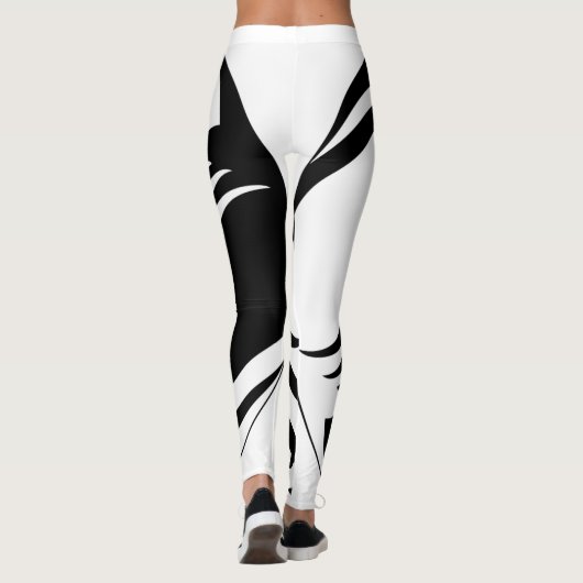 Drache Yin und Yang in Schwarzweiss Leggings (Rückseite)