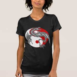 Drache Yin Yang Dunkelheits-T - Shirt
