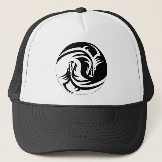 Drache Yin Yang Hut Truckerkappe (Vorderseite)