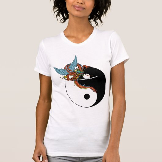 Drache Ying Yang T - Shirt (Vorderseite)