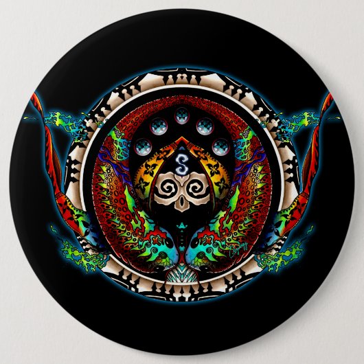 Drache Zwillinge Button (Vorderseite)