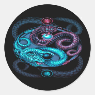 Dracheentwurfsaufkleber Runder Aufkleber