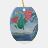 Drachefeiertagsverzierung Keramikornament (Hinten)
