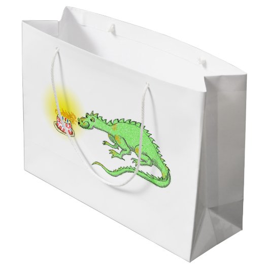 Drachegeburtstagskuchen Große Geschenktüte (Rückseite Schrägansicht)