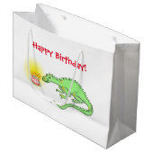 Drachegeburtstagskuchen Große Geschenktüte (Vorderseite Schrägansicht)