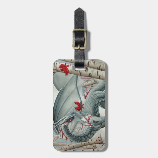 Drachekunst - Fantasie-Kunst Gepäckanhänger (Vorderseite vertikal)