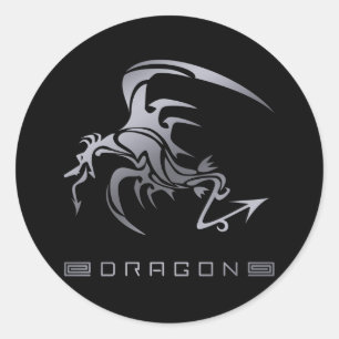 DRACHEN6 RUNDER AUFKLEBER