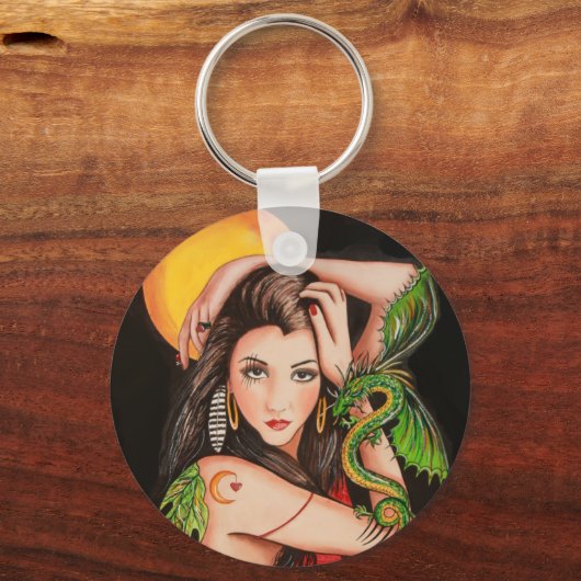 Drachen als Freunde Schlüsselanhänger (Vorderseite)