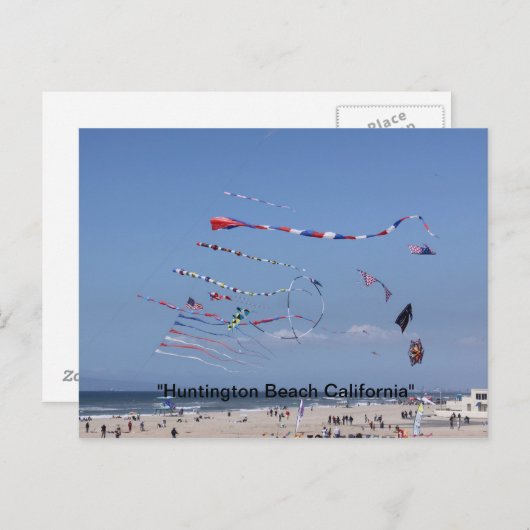 Drachen am Strand Postkarte (Vorne/Hinten)