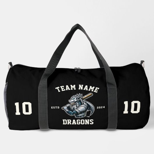 Drachen "Anpassbar" Baseball Duffle Bag (Rückseite)