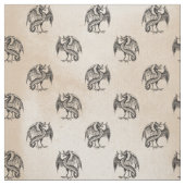 Drachen auf Elfenbein Stoff (Muster)