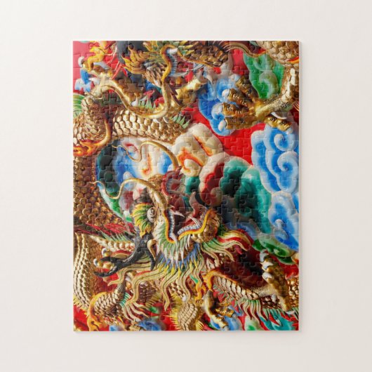 Drachen auf Tempel in Bangkok Puzzle (Vertikal)