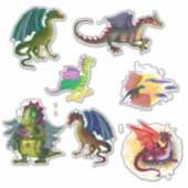 Drachen aus Cartoon Fairy Aufkleber (Vorderseite)
