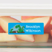 Drachen brösten Marshmallows Cartoon personalisier Etiketten (Befestigt)