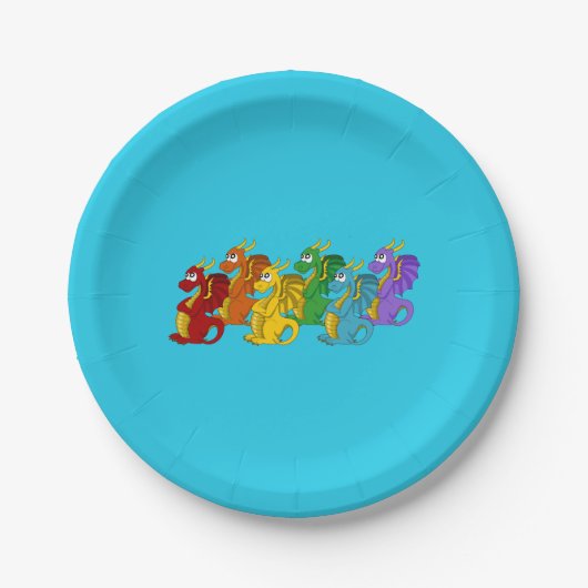 Drachen Cartoon Pappteller (Vorderseite)