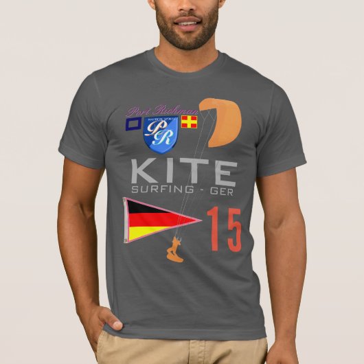 Drachen, der Flagge Deutschlands GER surft T-Shirt (Vorderseite)