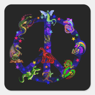 Drachen des Friedens Quadratischer Aufkleber