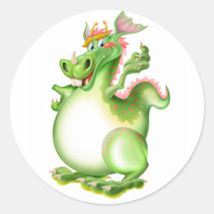 Drachen, Drachen, Dragão, Dragón, Runder Aufkleber
