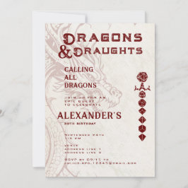 Drachen & Drinks Episches keltisches RPG-Gamer-Geb Einladung