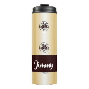 Drachen drucken auf texturierten thermosbecher