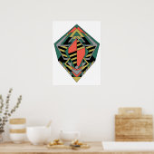 Drachen-Ei Flach Farbige Geometrische Abstraktion Poster (Küche)