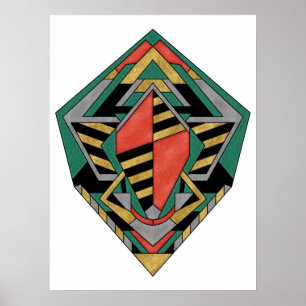 Drachen-Ei Metallisch Geometrisch Abstrakt Poster