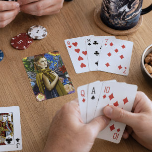 Drachen-Elfen-Jungfrau Verzauberter Blumengarten F Spielkarten