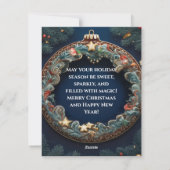 Drachen-Feiertage-Backzauber Feiertagskarte (Rückseite)