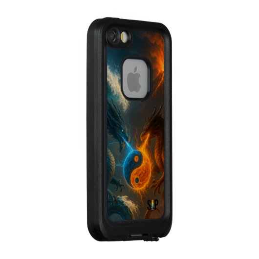 Drachen - Feuer und Wasser im ewigen Duel LifeProof iPhone Hülle (Hinten/Rechts)