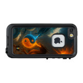 Drachen - Feuer und Wasser im ewigen Duel LifeProof iPhone Hülle (Rückseite (Horizontal))