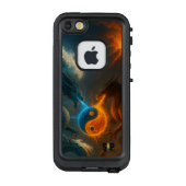 Drachen - Feuer und Wasser im ewigen Duel LifeProof iPhone Hülle (Rückseite)
